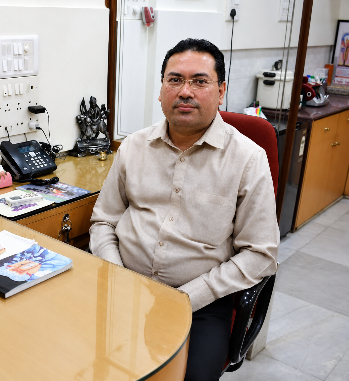 Dr. C. L. Tiwari at the clinic
